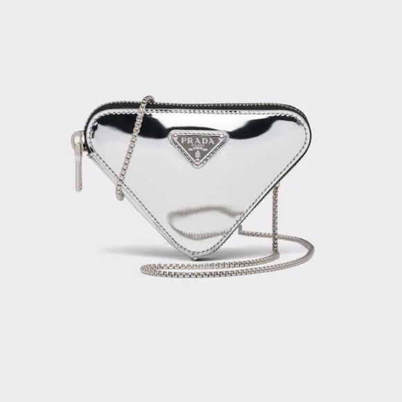 Prada Metallic Leather Mini Bag In Silver - Picture 4 of 12